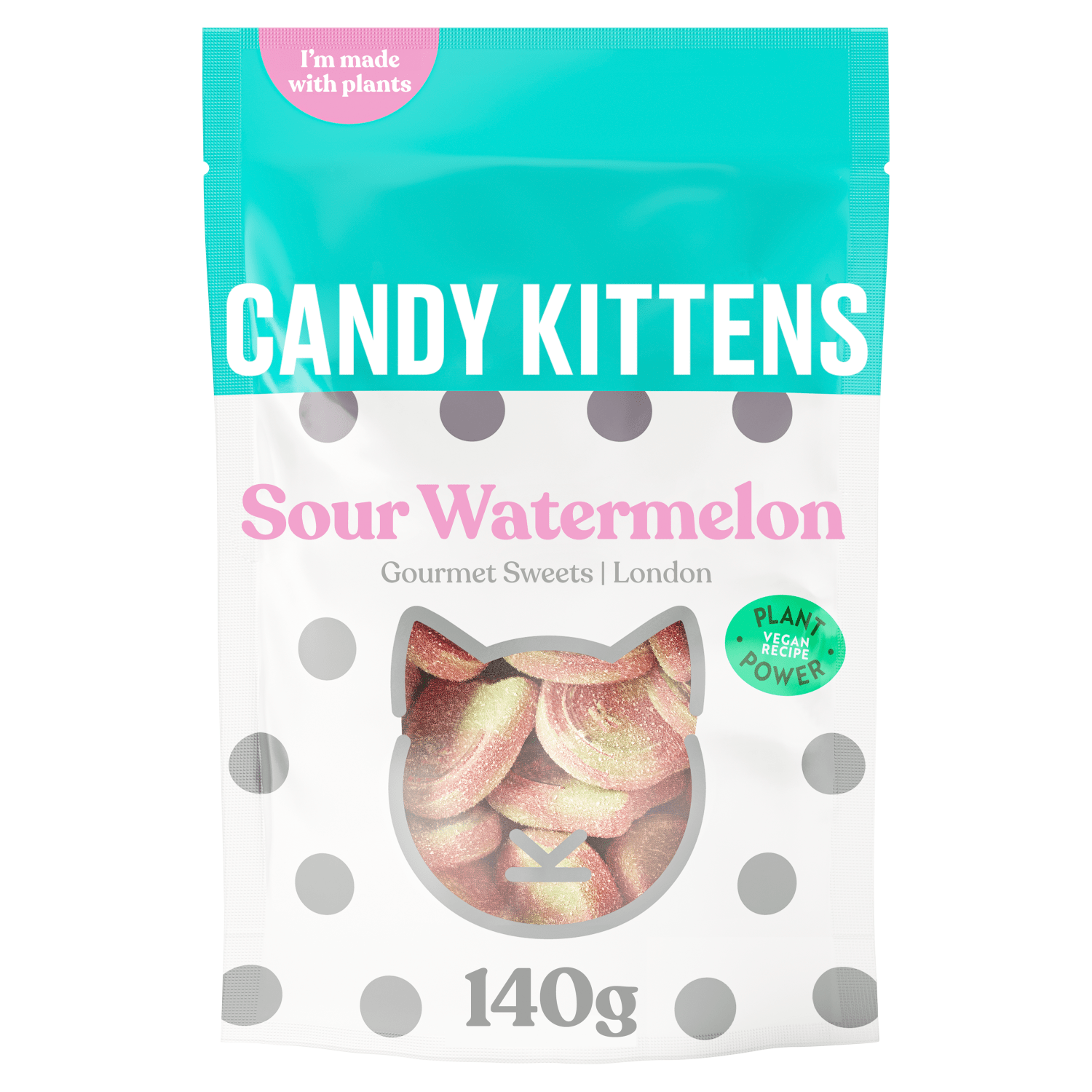 Candy Kittens Sour Watermelon Gourmet Sweets 140g - UK Food & Drink - 5060384262901