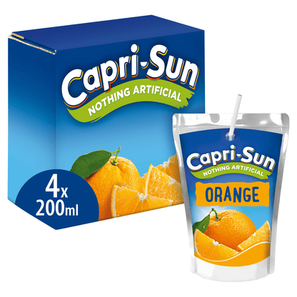 Capri - Sun Nothing Artificial Orange 4 x 200ml - UK Food & Drink - 5449000008442