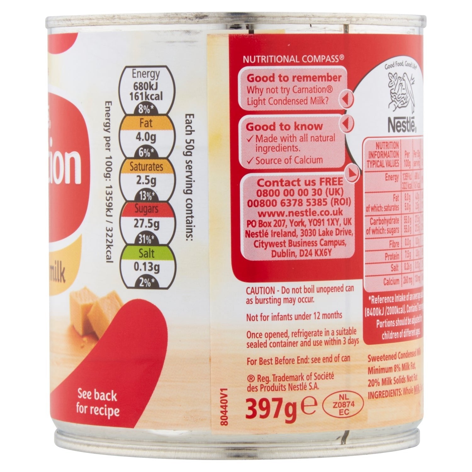 Carnation Condensed Milk Tin 397g - UK Food & Drink - 8715000934720