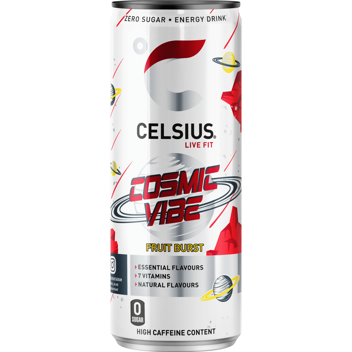 Celsius Cosmic Vibe Zero Sugar Fruit Burst Energy Drink 355ml - UK Food & Drink - 6430056289694