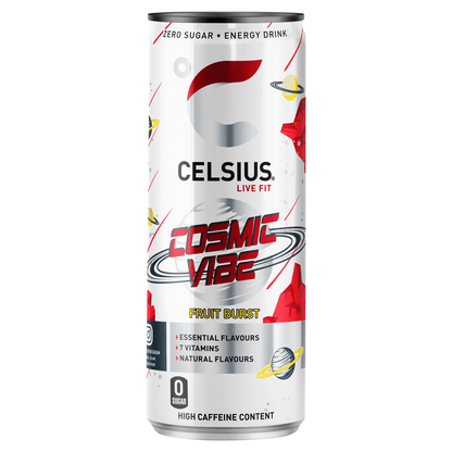 Celsius Cosmic Vibe Zero Sugar Fruit Burst Energy Drink 355ml - UK Food & Drink - 6430056289694