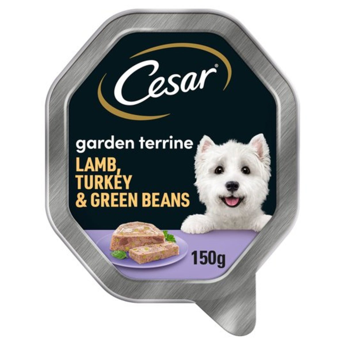 Cesar Garden Terrine Dog Food Tray Lamb, Turkey & Green Beans in Loaf 150g - UK Food & Drink - 4008429138157