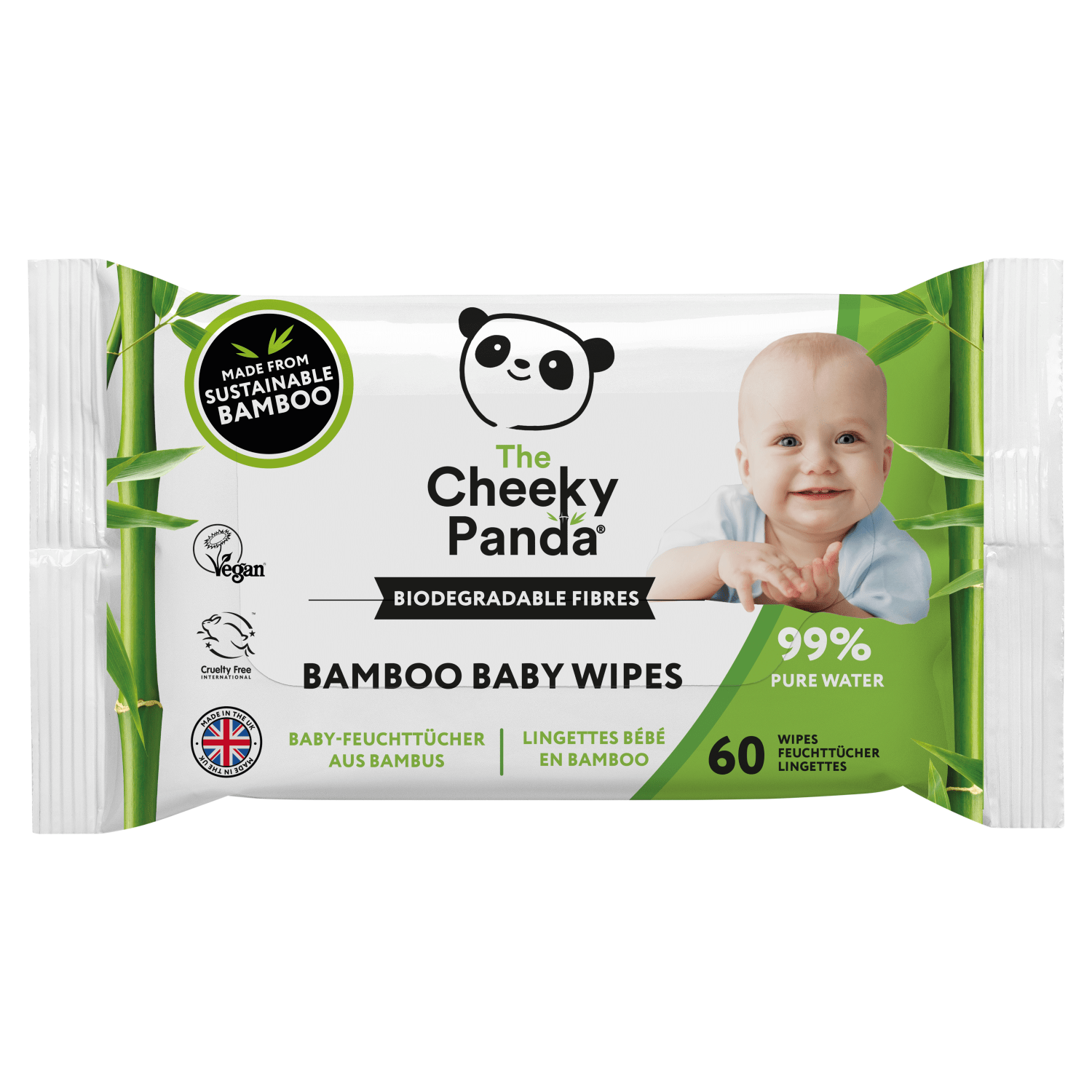 Cheeky Panda Biodegradable Bamboo Baby Wipe - UK Food & Drink - 5060561630165