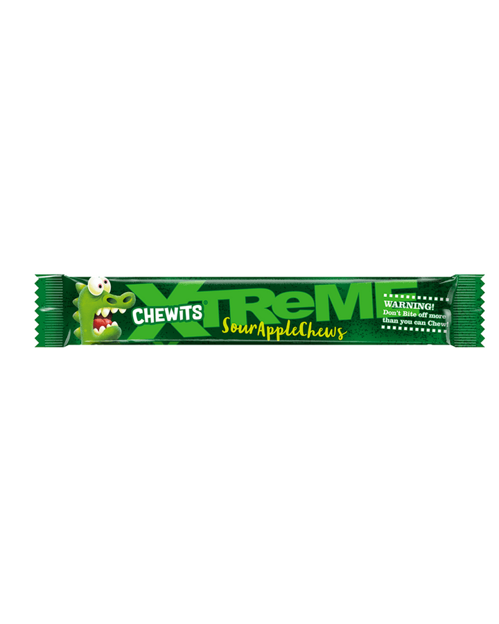 Chewits Xtreme Extreme Sour Apple Chews 34g - UK Food & Drink - 5010933012013