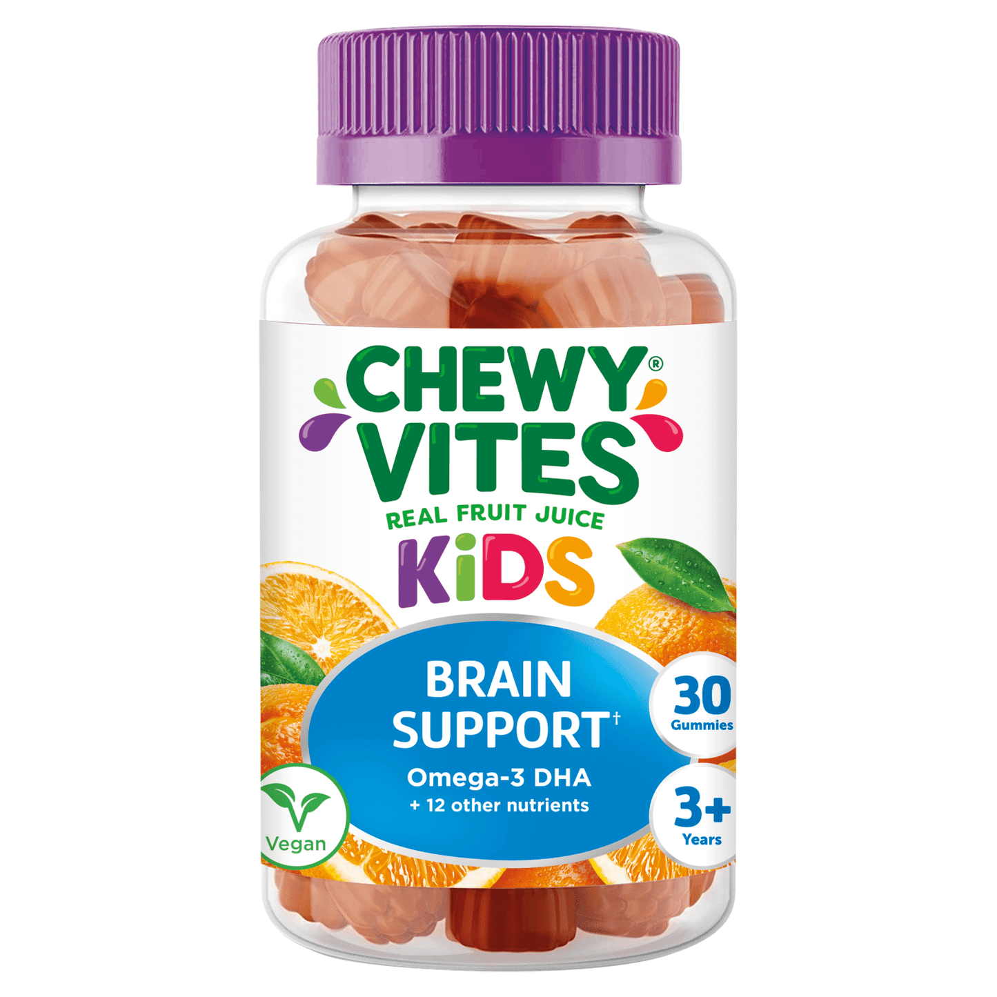 Chewy Vites 30 Real Fruit Juice Kids Brain Support Gummies 3+ Years - UK Food & Drink - 6009702810867