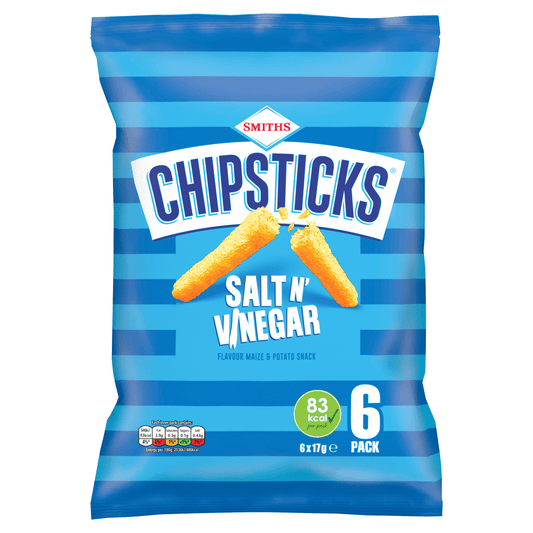 Chipsticks Salt & Vinegar Multipack Crisps 6 x 17g - UK Food & Drink - 5000328027654