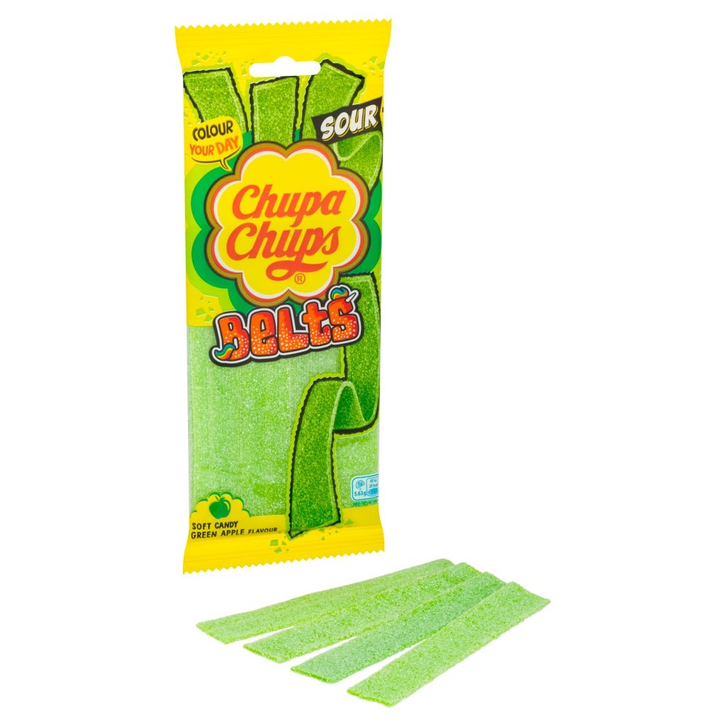 Chups Chups Apple Sour Belts - UK Food & Drink - 8003440927335
