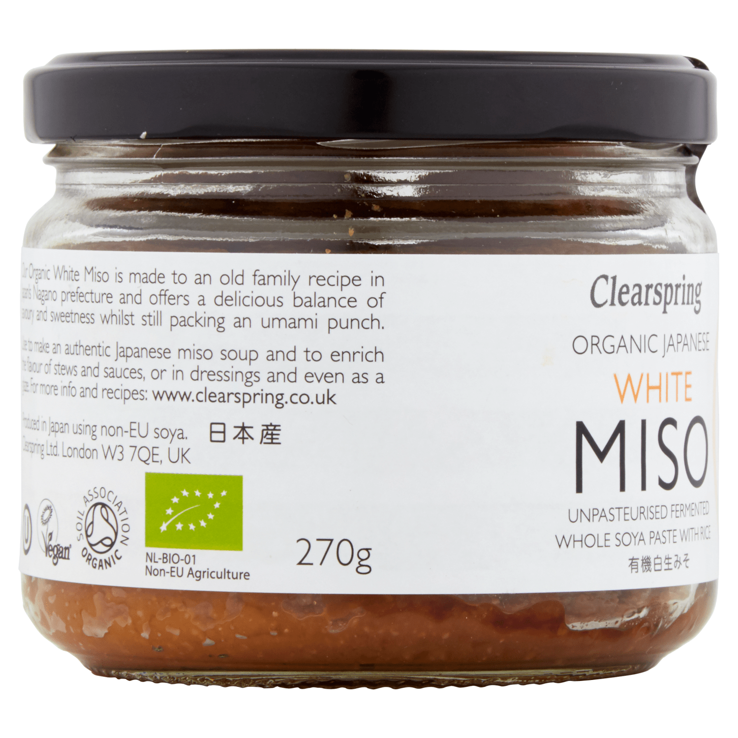 Clearspring Organic Japanese White Miso 270g - UK Food & Drink - 5021554000990