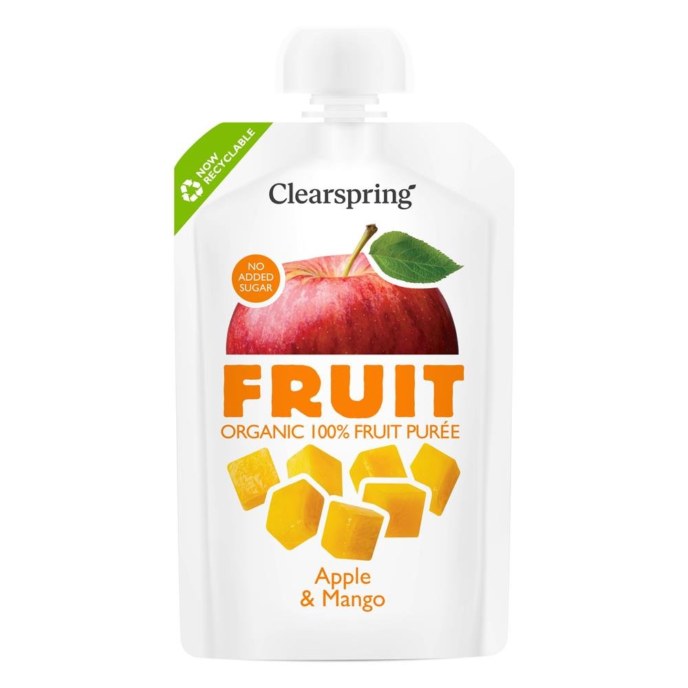 Clearsprings Organic Fruit 100% Fruit Puree - Apple & Mango - UK Food & Drink - 5021554005599