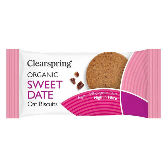 Clearsprings Organic Oat Biscuits - Sweet Date 40G - UK Food & Drink - 5021554005674