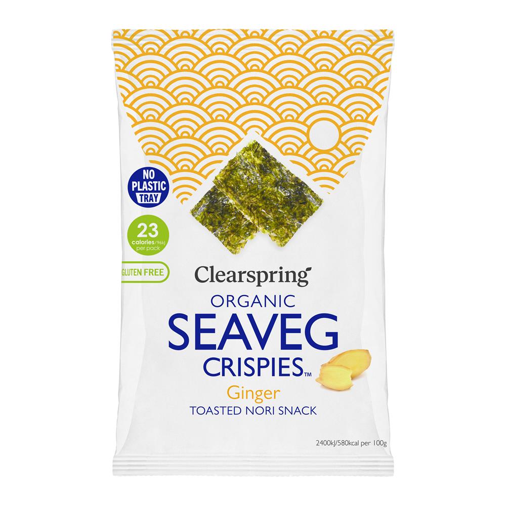 Clearsprings Organic Seaveg Crispies - Ginger 4G - UK Food & Drink - 5021554005353