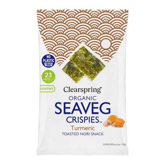 Clearsprings Organic Seaveg Crispies - Turmeric 4G - UK Food & Drink - 5021554005391