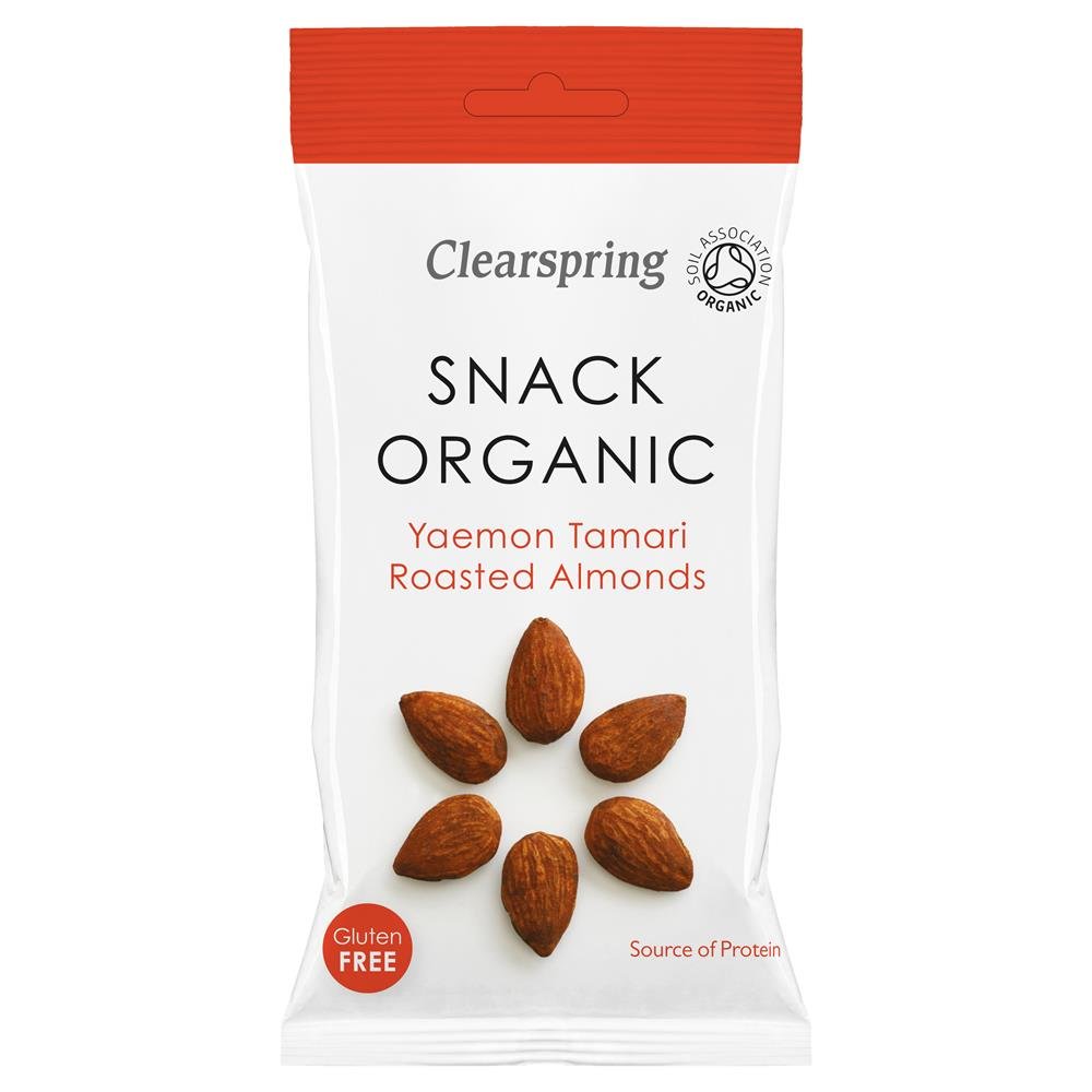 Clearsprings Snack Organic - Yaemon Tamari Roasted Sicilian Almonds 30G - UK Food & Drink - 5021554986331