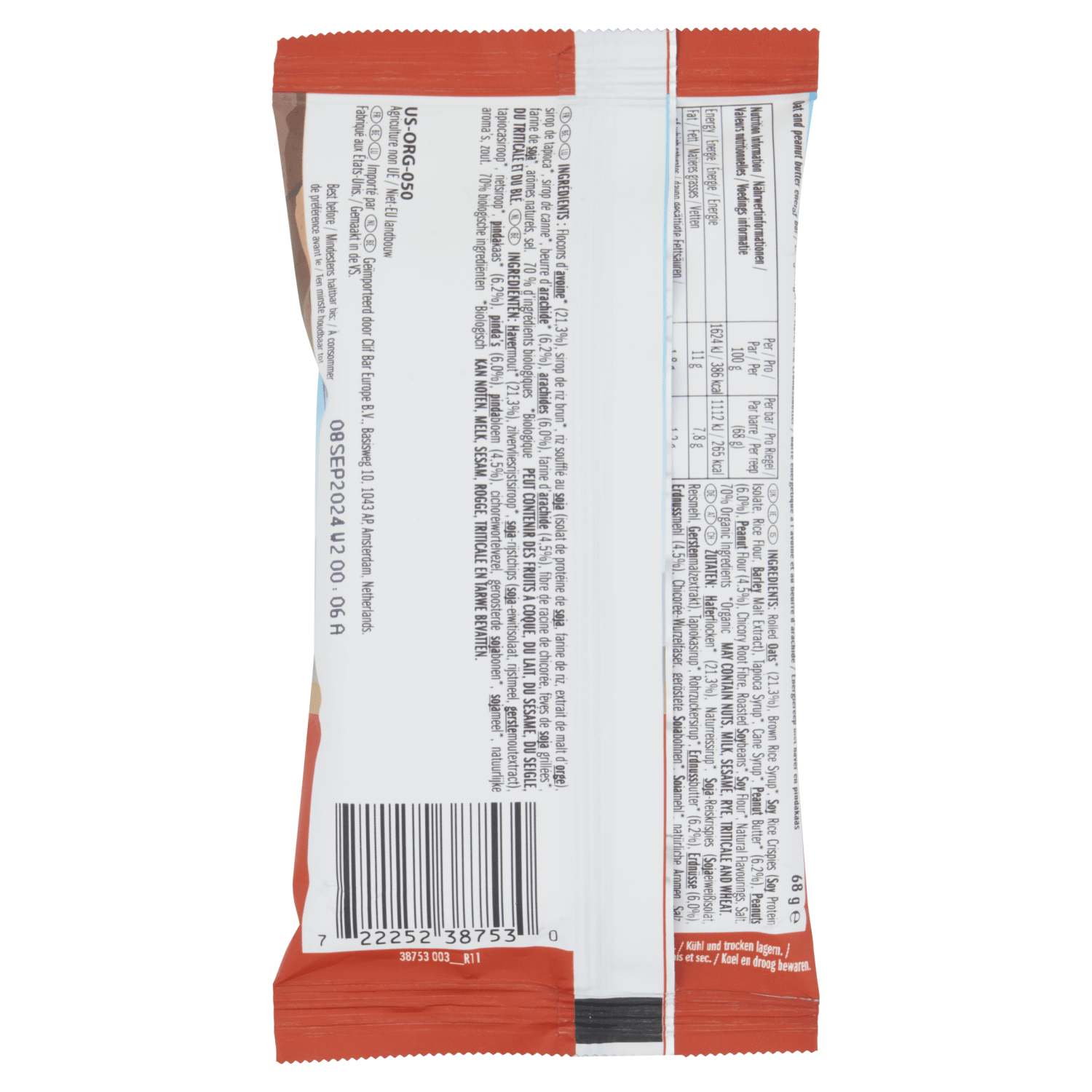 Clif Bar Crunchy Peanut Butter Bar - UK Food & Drink - 722252387530