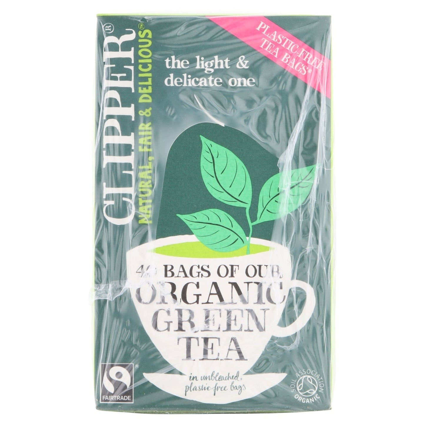 Clipper Fairtrade 40 Organic Green Tea in Unbleached, Plastic - Free Bags 80g - UK Food & Drink - 5021991942631