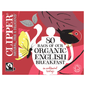 Clipper Fairtrade 80 Organic English Breakfast in Unbleached, Plastic - Free Bags 232g - UK Food & Drink - 5021991942044
