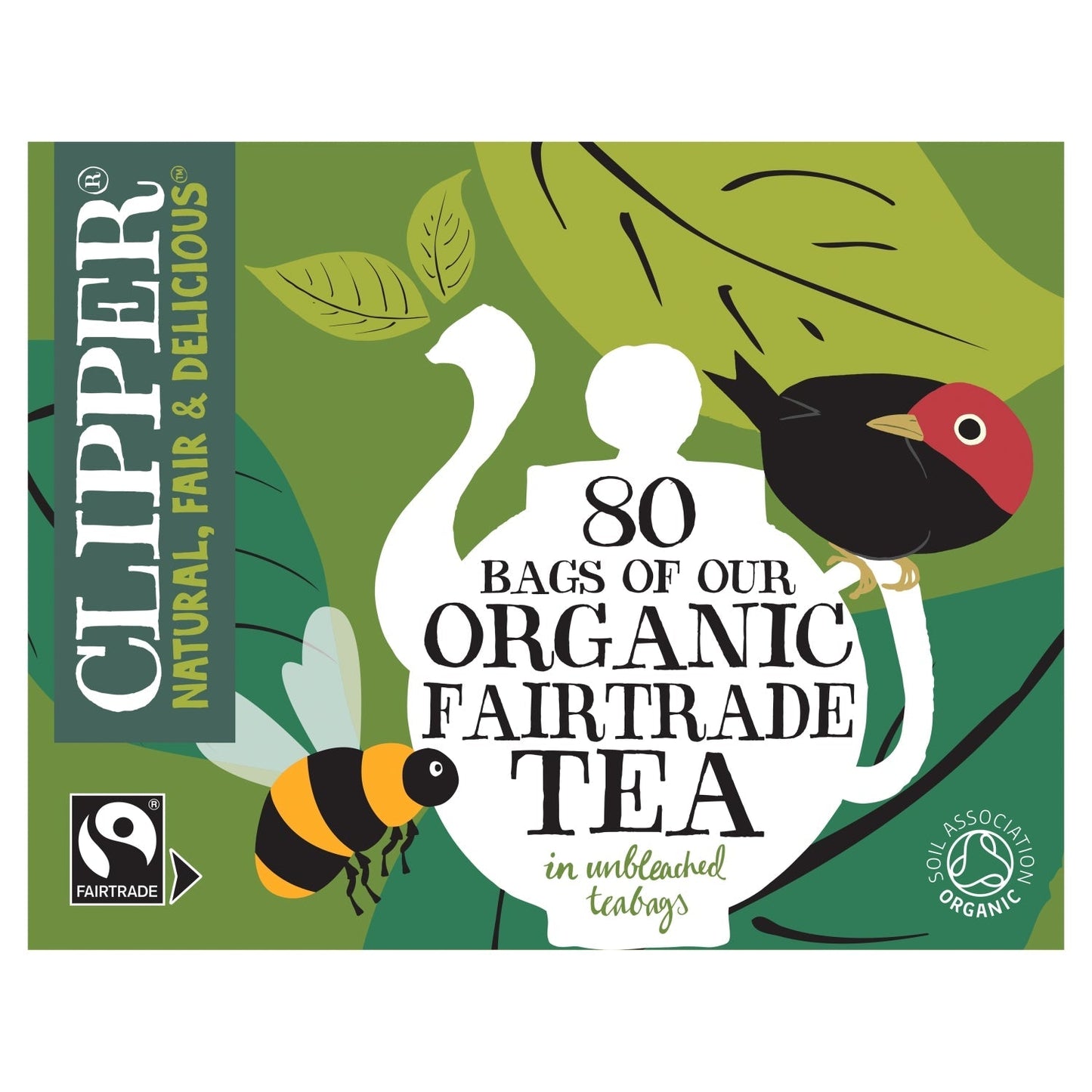 Clipper Fairtrade 80 Organic Tea in Unbleached, Plastic - Free Bags 232g - UK Food & Drink - 5021991942037