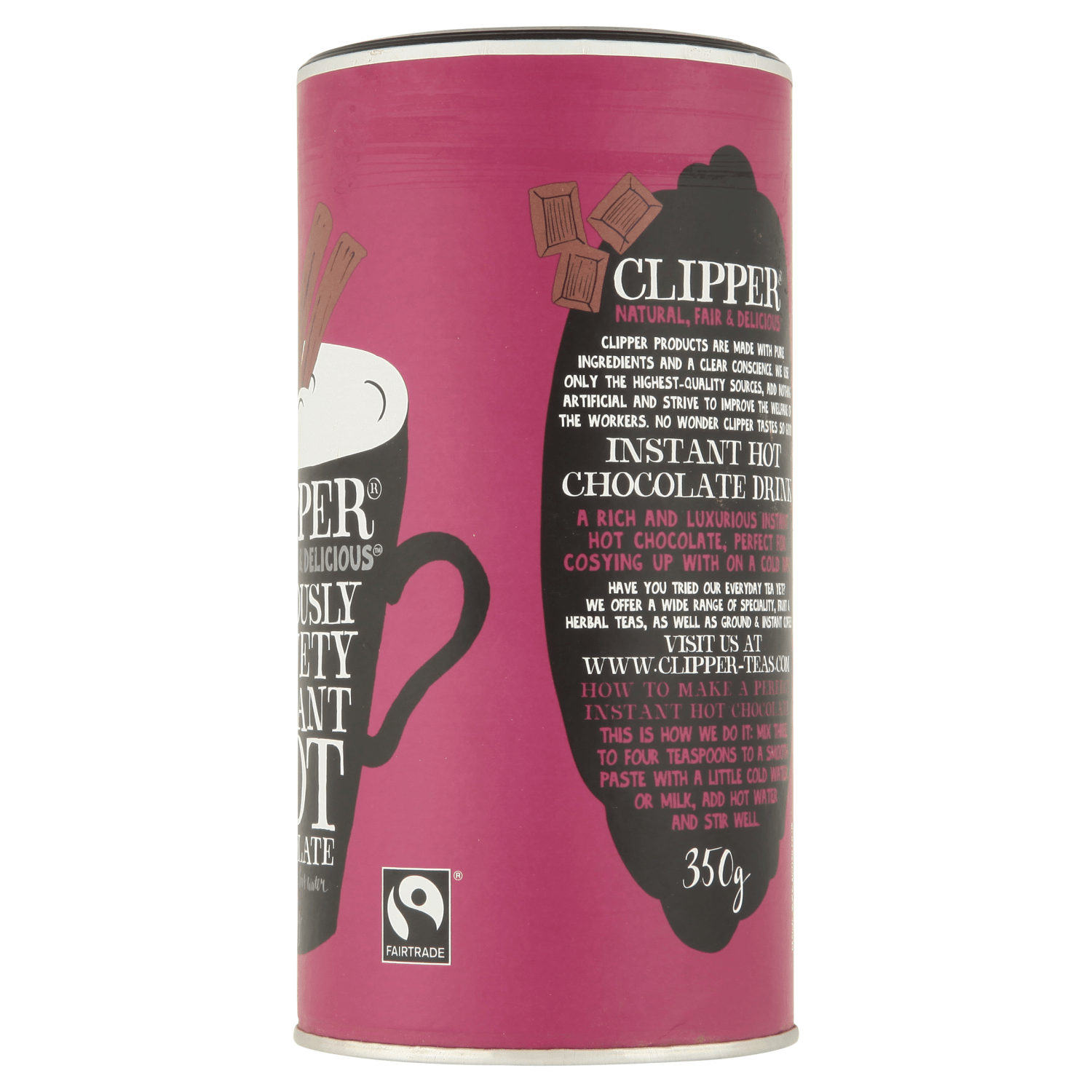 Clipper Fairtrade Instant Hot Chocolate 350g - UK Food & Drink - 5021991938771