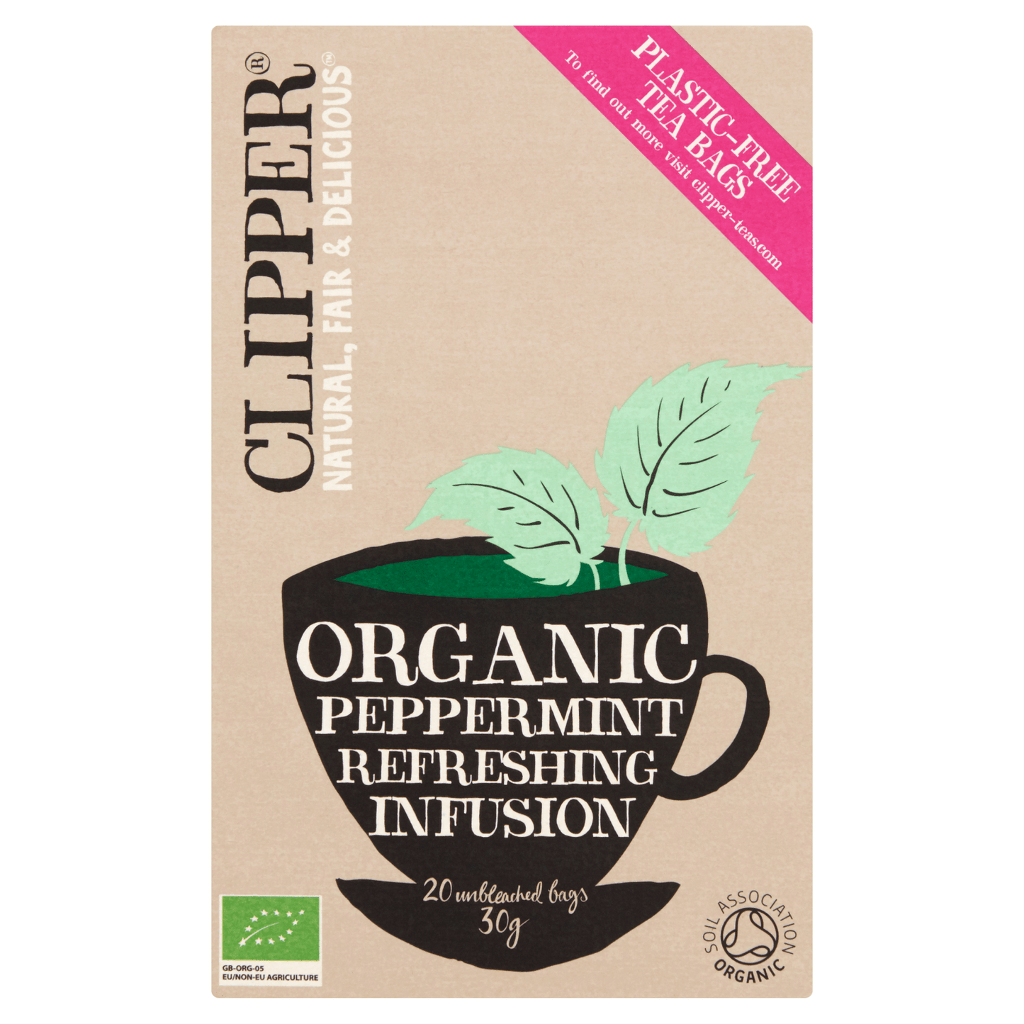 Clipper Organic Peppermint 20 Unbleached Bags 30g - UK Food & Drink - 5021991200014