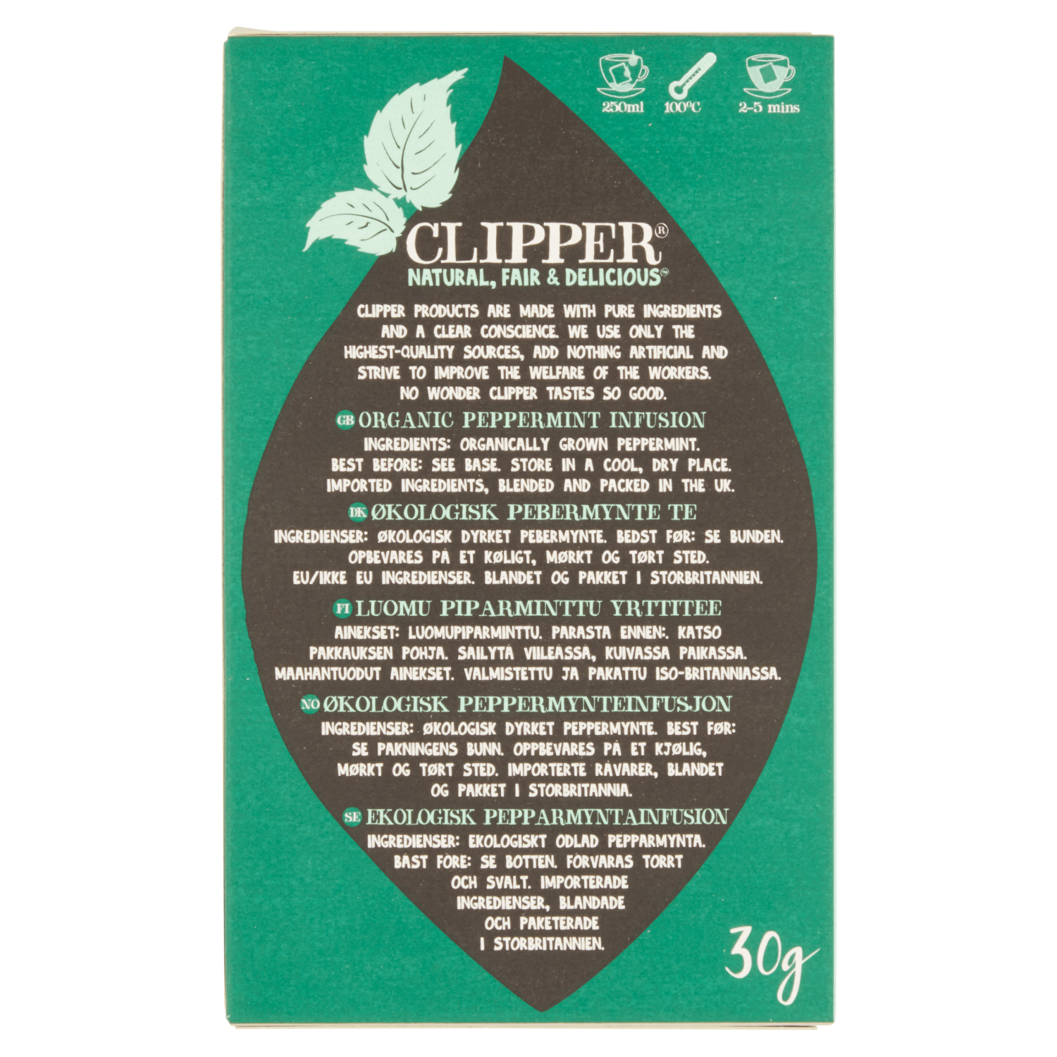 Clipper Organic Peppermint 20 Unbleached Bags 30g - UK Food & Drink - 5021991200014