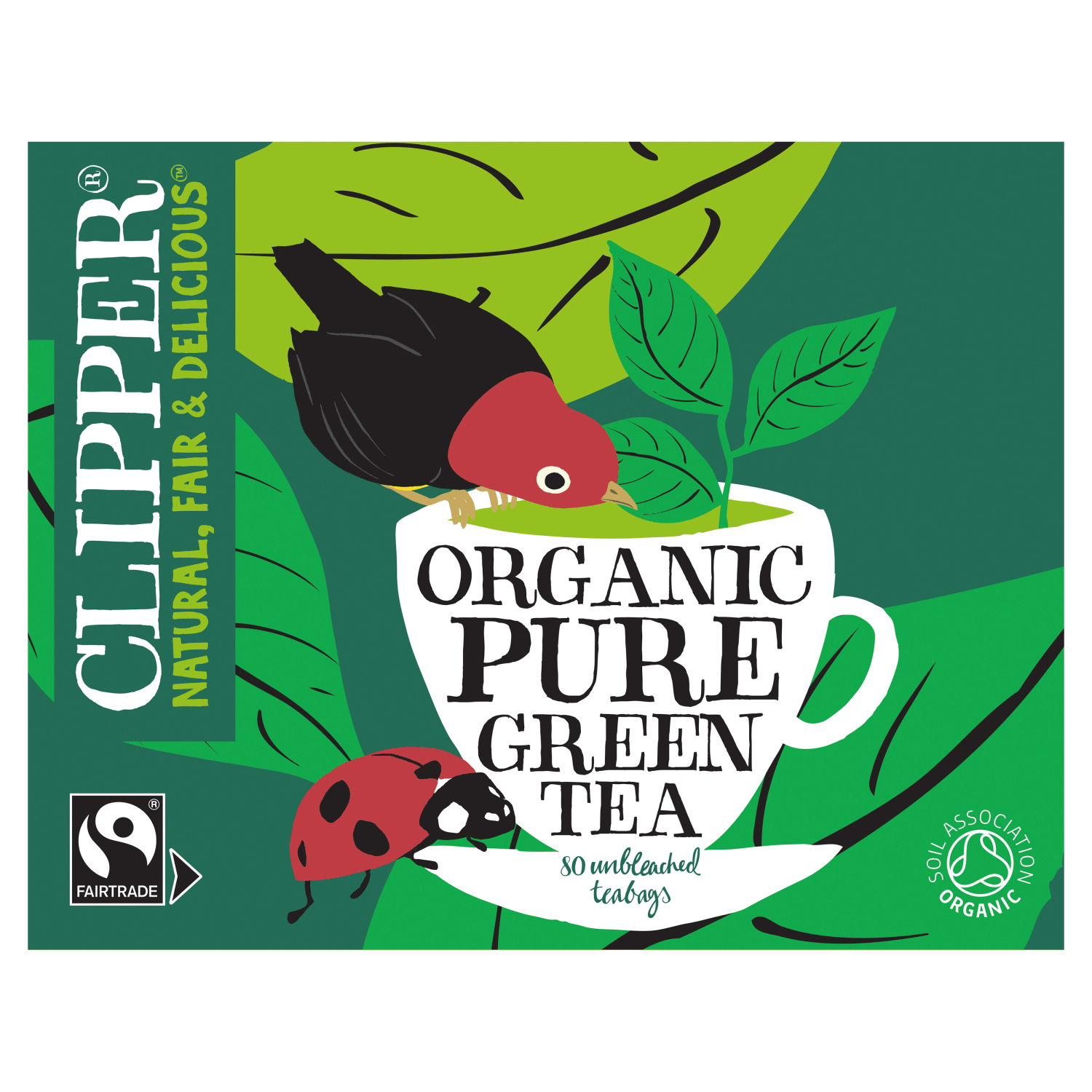 Clipper Organic Pure Green Tea 80 Unbleached Bags 160g - UK Food & Drink - 5021991940989