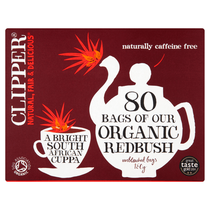 Clipper Organic Redbush 80 Unbleached Tea Bags 180g - UK Food & Drink - 5021991280016