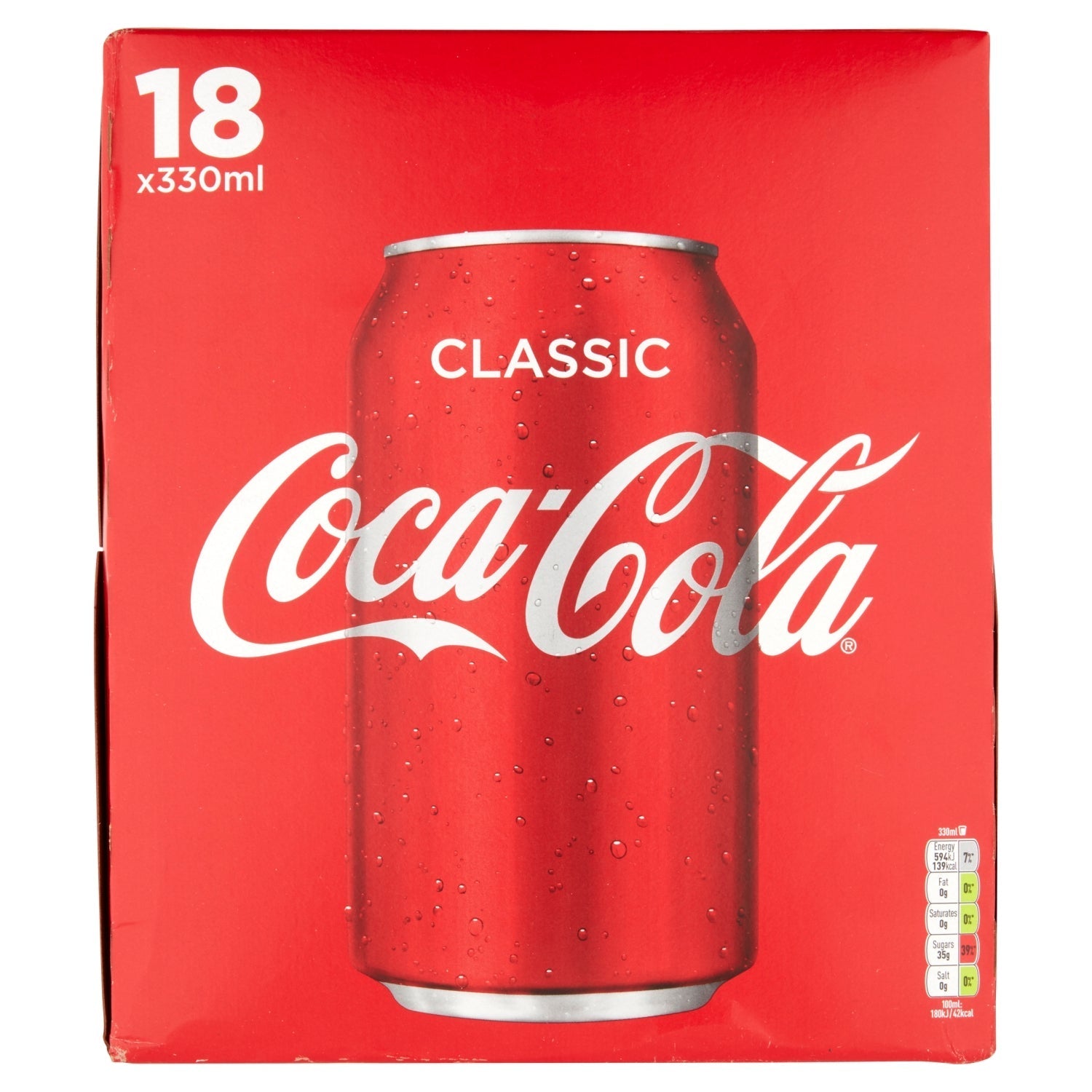 Coca - Cola Classic 18 x 330ml - UK Food & Drink - 5449000018892