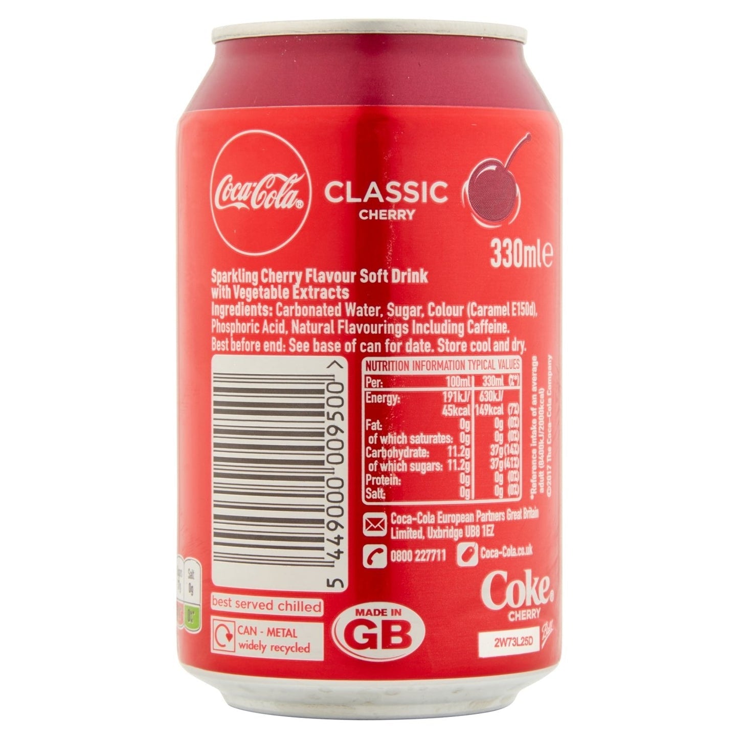 Coca - Cola Classic Cherry 330ml - UK Food & Drink - 5449000009500