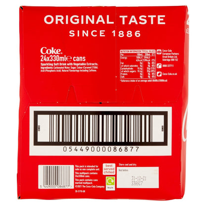 Coca - Cola Original Taste 24x330ml - UK Food & Drink - 5449000086877