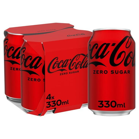 Coca - Cola Zero Sugar 4 x 330ml - UK Food & Drink - 5449000171191