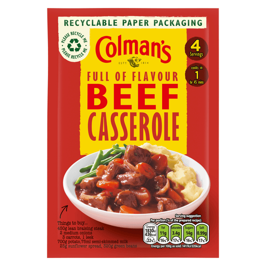 Colman's Beef Casserole Recipe Mix 40g - UK Food & Drink - 5000147026616