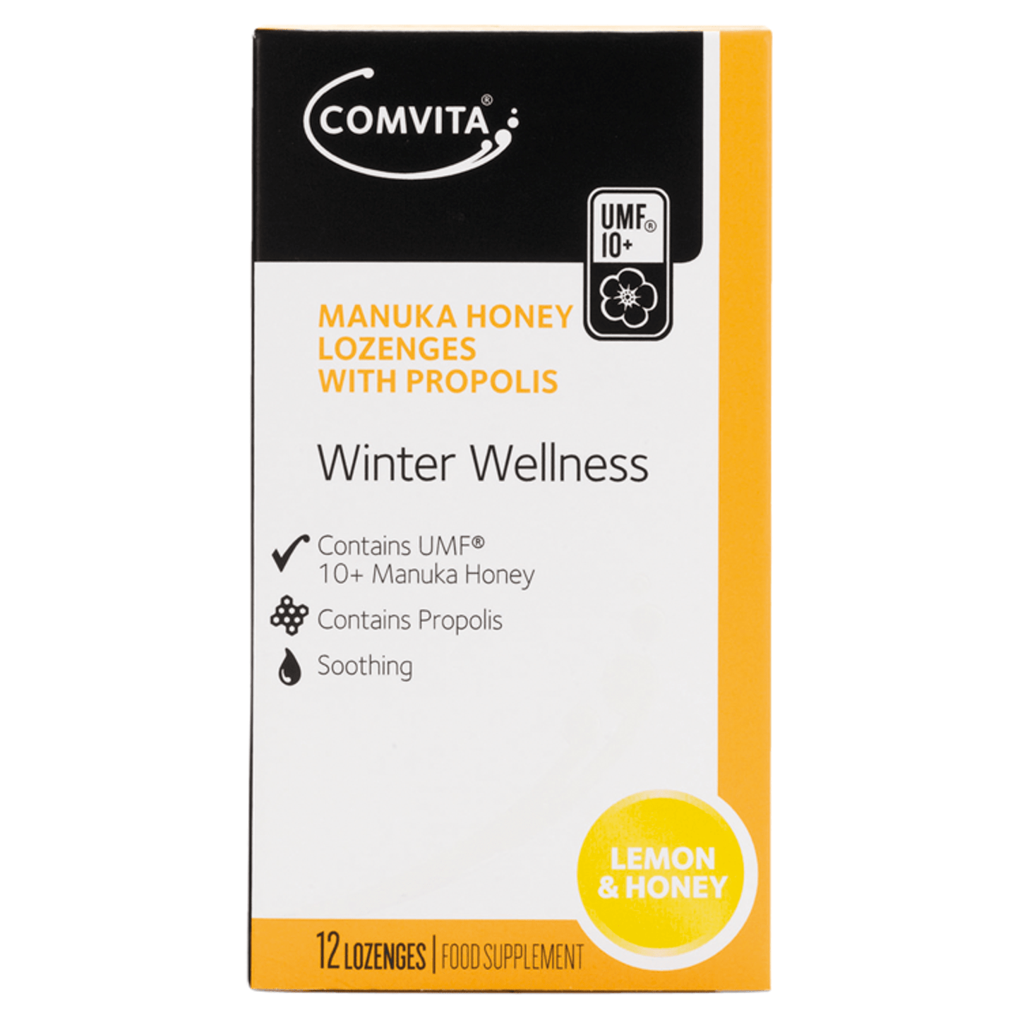 Comvita Manuka Honey Lozenges with Propolis Lemon & Honey 12 x 4.5g (54g) - UK Food & Drink - 9400501003240