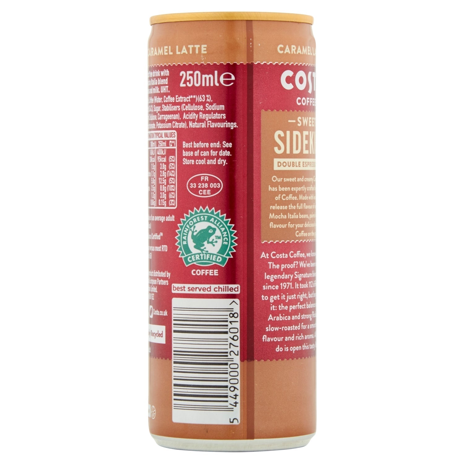 Costa Coffee Caramel Latte Can 250ml - UK Food & Drink - 5449000276018