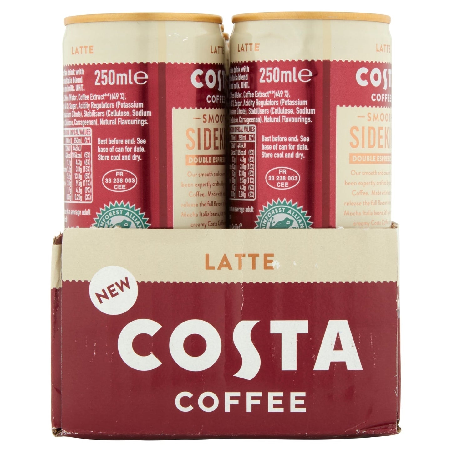 Costa Coffee Latte Can 250ml - UK Food & Drink - 5449000276025