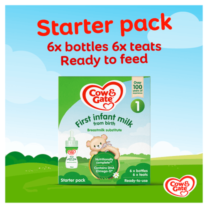 Cow & Gate 1 First Infant Milk Starter Pack from Birth 6 x 70ml (420ml) - UK Food & Drink - 5051594003620