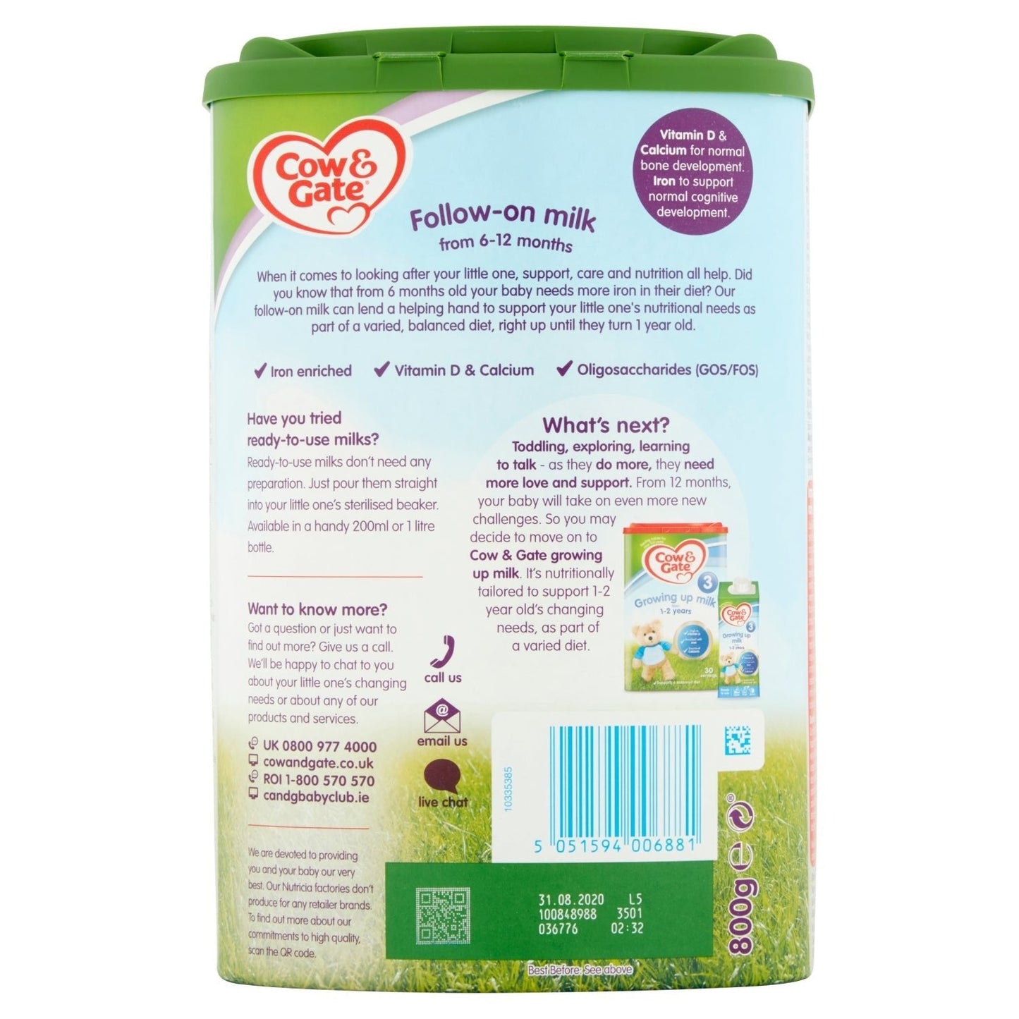 Cow & Gate 2 Follow On Baby Milk Formula 800g - UK Food & Drink - 5051594006881
