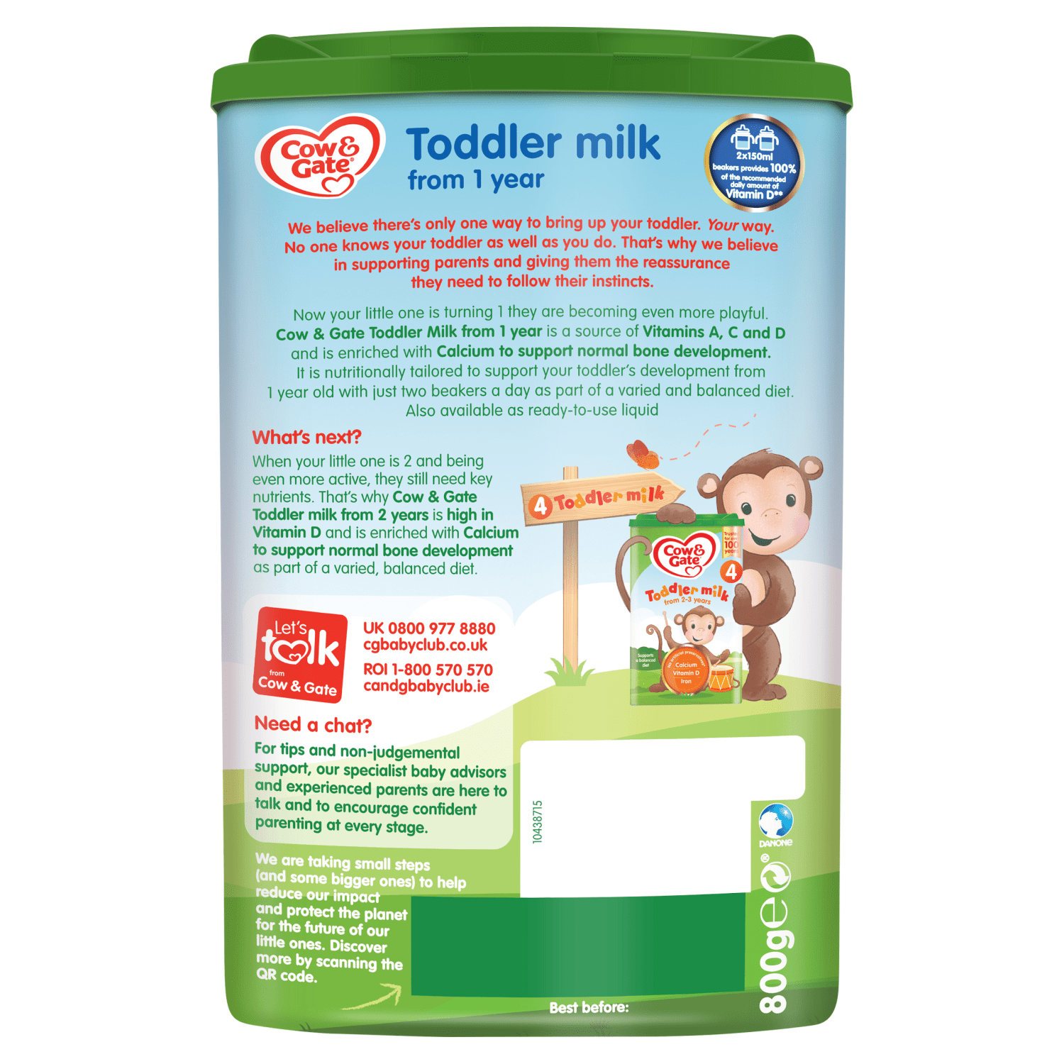 Cow & Gate 3 Growing Up Milk Formula 800g - UK Food & Drink - 5051594006867