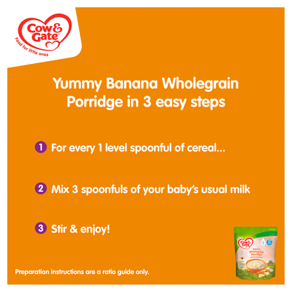 Cow & Gate Banana Wholegrain Porridge Baby Cereal 200g - UK Food & Drink - 3041091431790