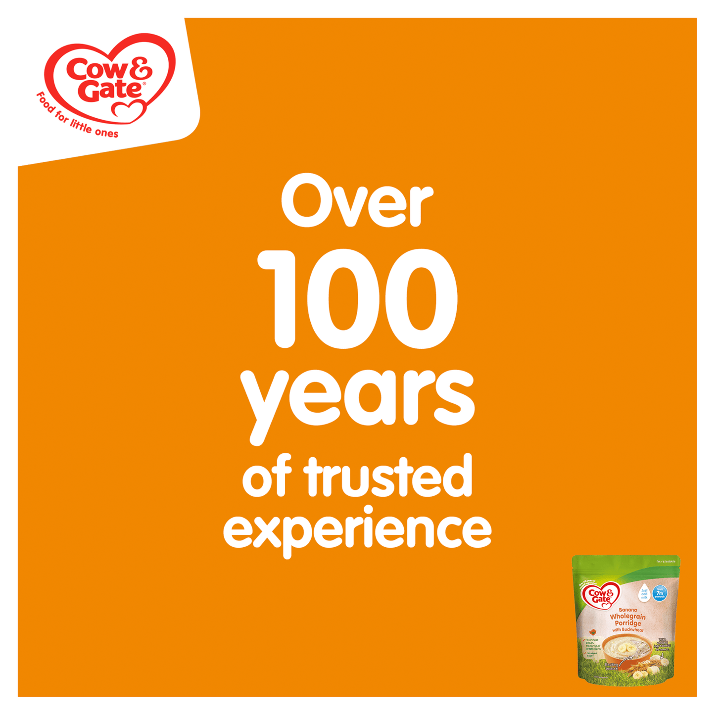 Cow & Gate Banana Wholegrain Porridge Baby Cereal 200g - UK Food & Drink - 3041091431790