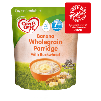 Cow & Gate Banana Wholegrain Porridge Baby Cereal 200g - UK Food & Drink - 3041091431790