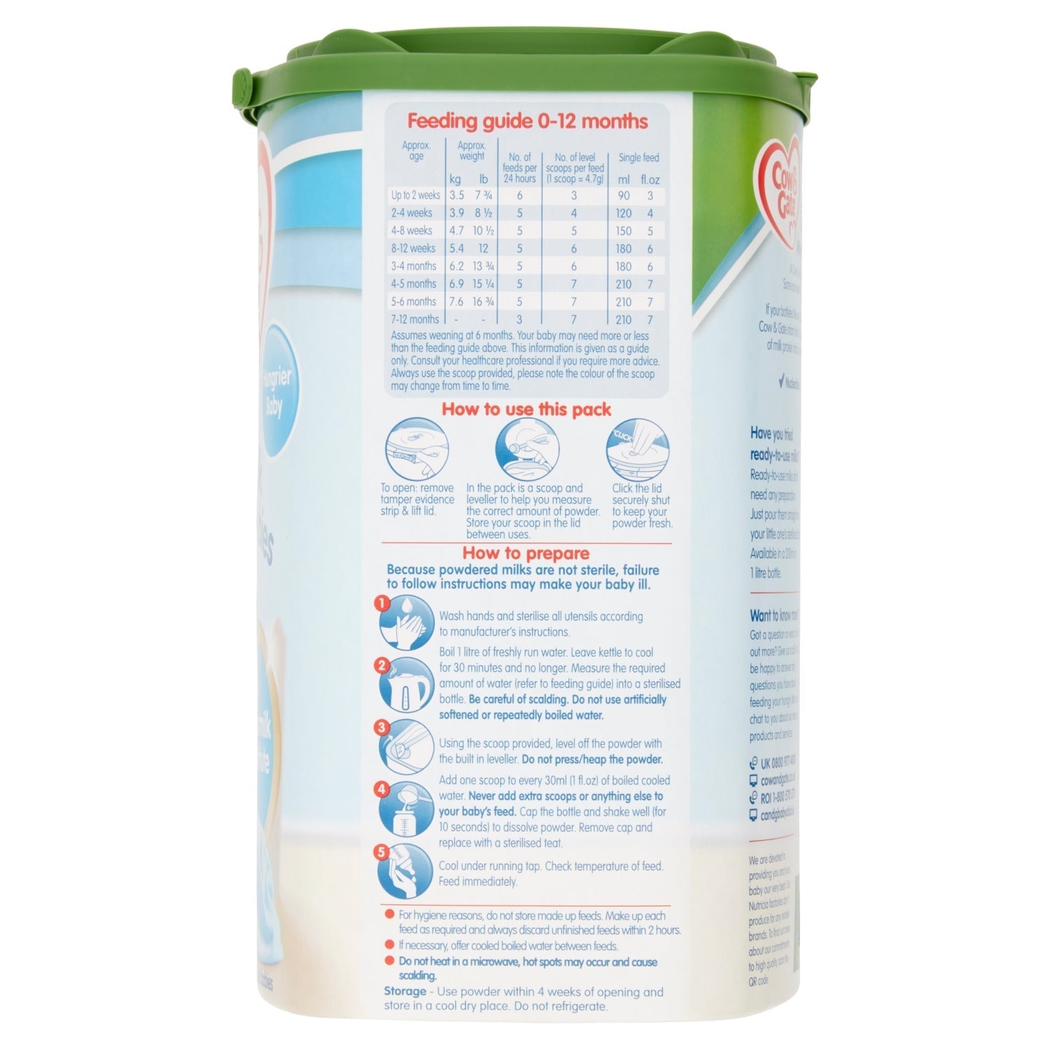 Cow & Gate Hungry Baby Milk Formula From Birth 800g - UK Food & Drink - 5051594006898