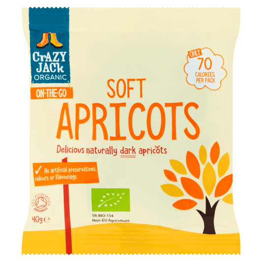 Crazy Jack Organic On - The - Go Soft Apricots 40g - UK Food & Drink - 5012246005355