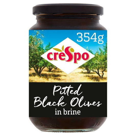 Crespo Pitted Black Olives in Brine 354g - UK Food & Drink - 3076820005133