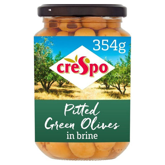 Crespo Pitted Green Olives in Brine 354g - UK Food & Drink - 3076820005188