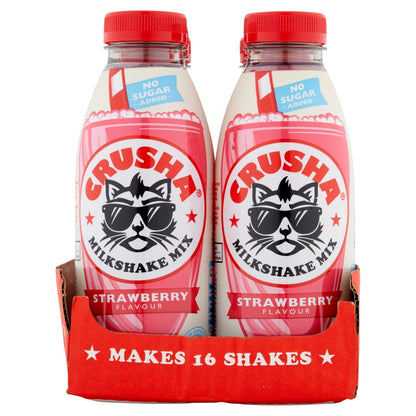 Crusha Strawberry Flavour Milkshake Mix 500ml - UK Food & Drink - 5010067313338