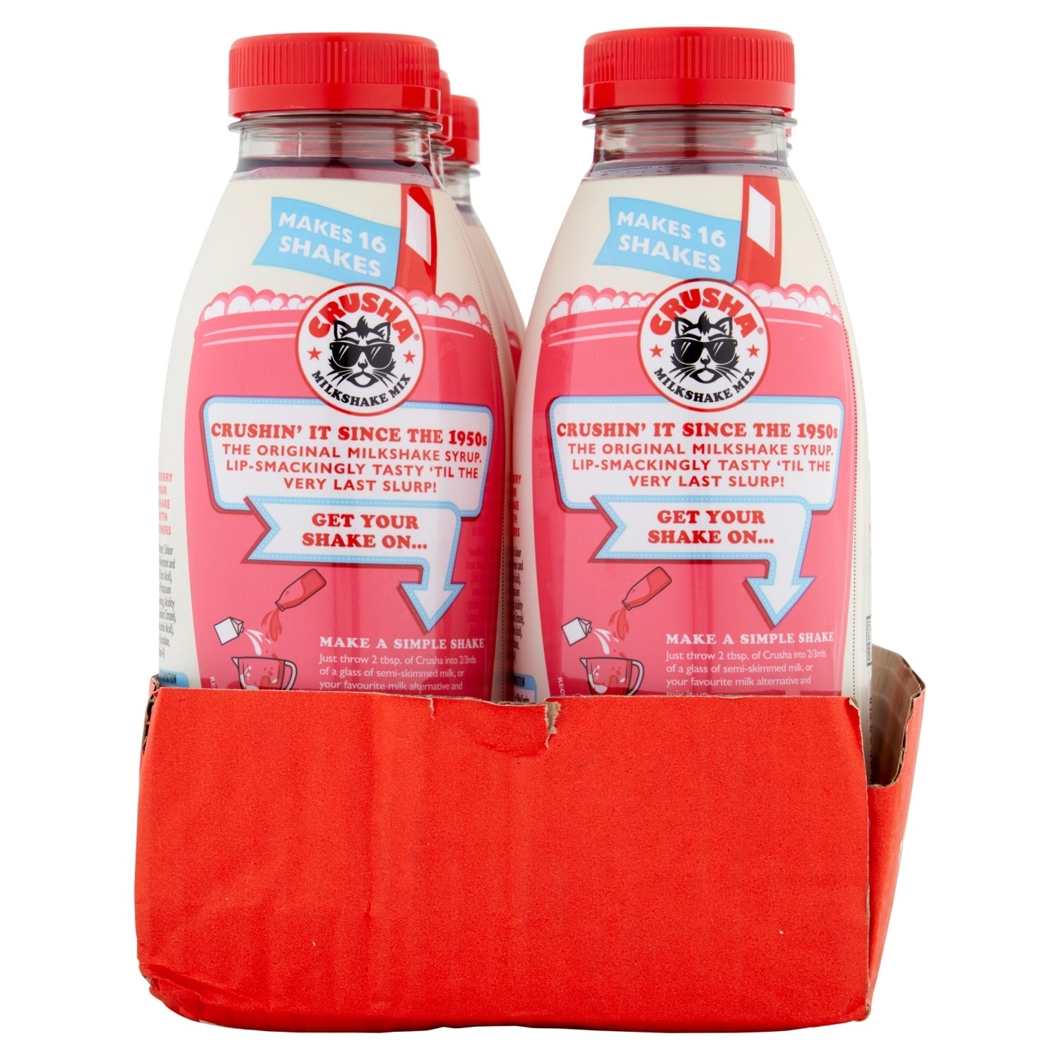 Crusha Strawberry Flavour Milkshake Mix 500ml - UK Food & Drink - 5010067313338