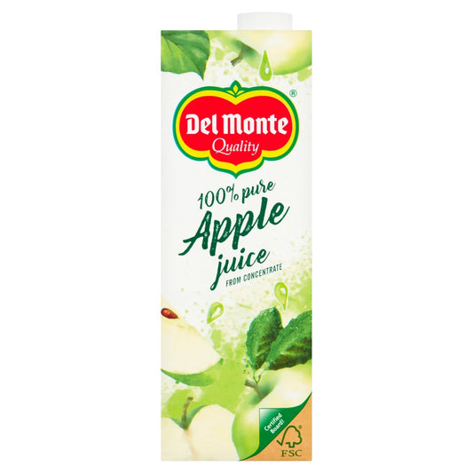 Del Monte 100% Pure Apple Juice from Concentrate 1 Litre - UK Food & Drink - 5010663807347