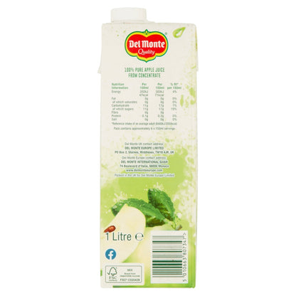 Del Monte 100% Pure Apple Juice from Concentrate 1 Litre - UK Food & Drink - 5010663807347