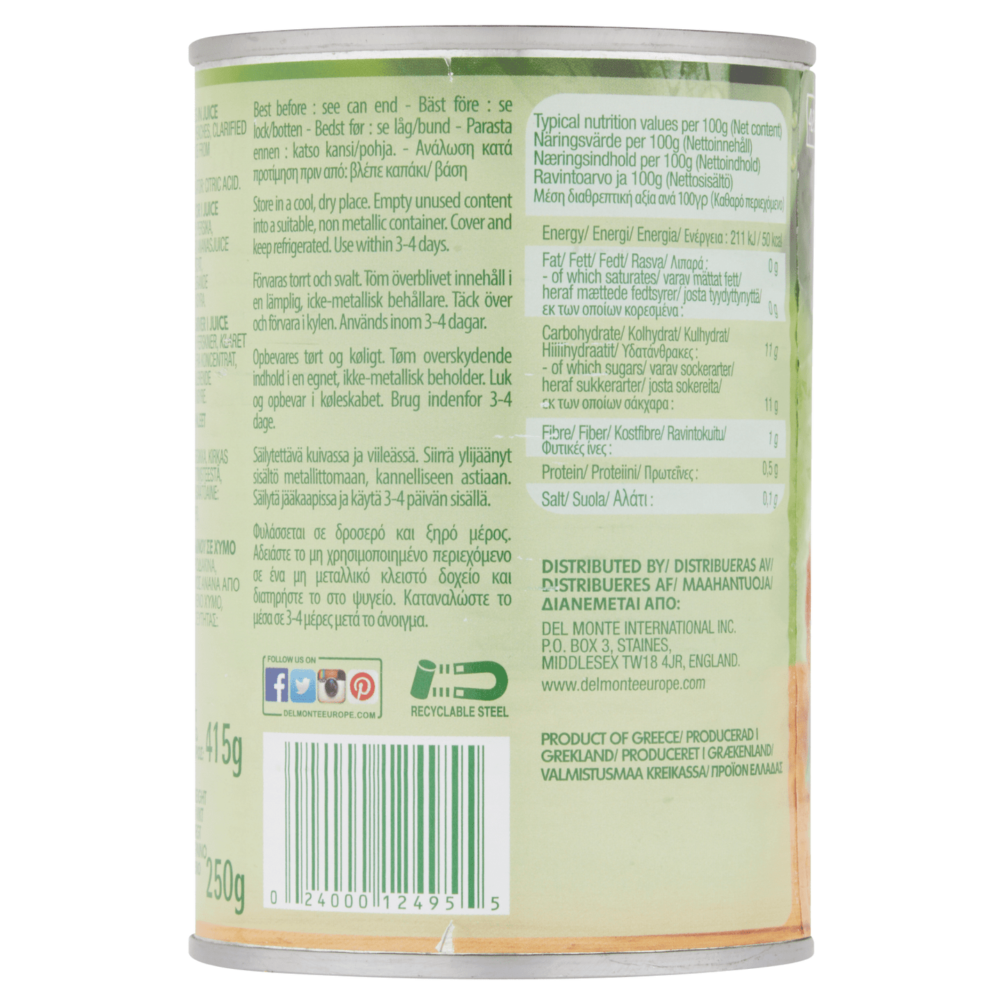 Del Monte Peach Slices in Juice 415g - UK Food & Drink - 24000124955