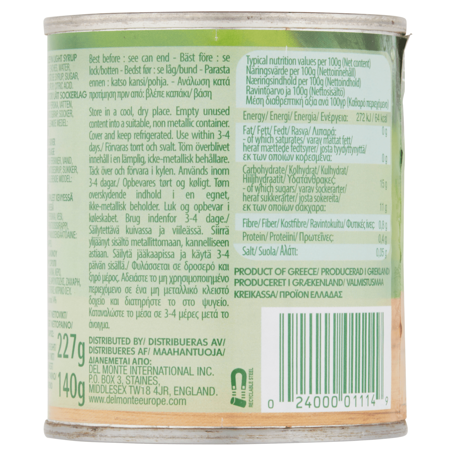 Del Monte Peach Slices in Light Syrup 227g - UK Food & Drink - 24000011149